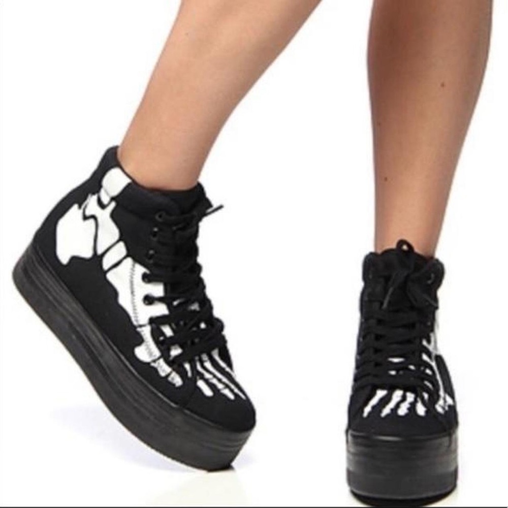 Jeffrey Campbell skeleton bones platform sneakers